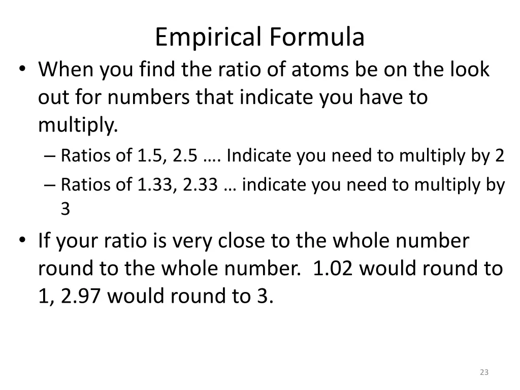 empirical formula 1
