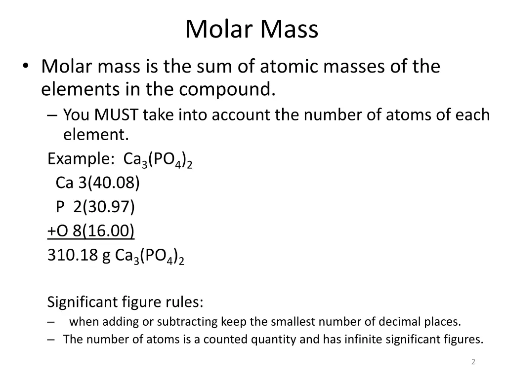 molar mass