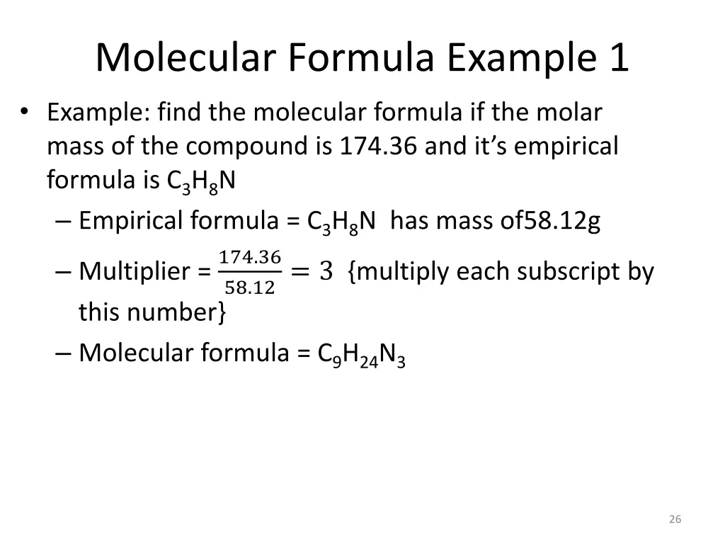molecular formula example 1 example find