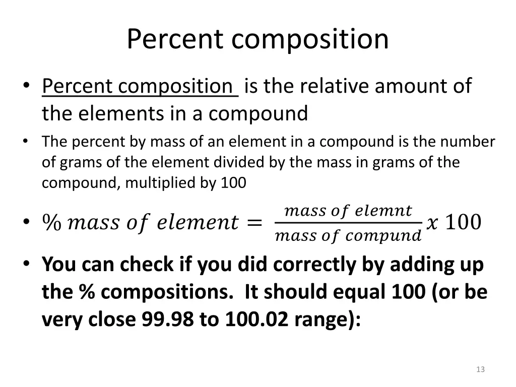percent composition