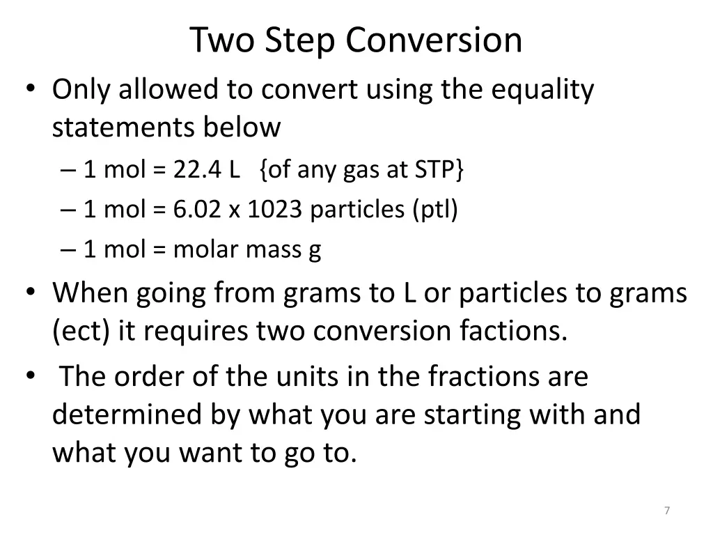 two step conversion only allowed to convert using