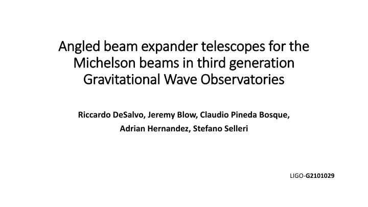 angled beam expander telescopes for the angled