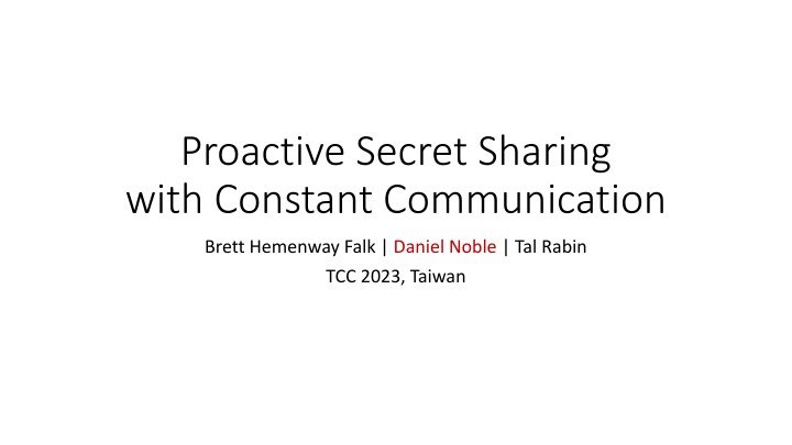 proactive secret sharing with constant