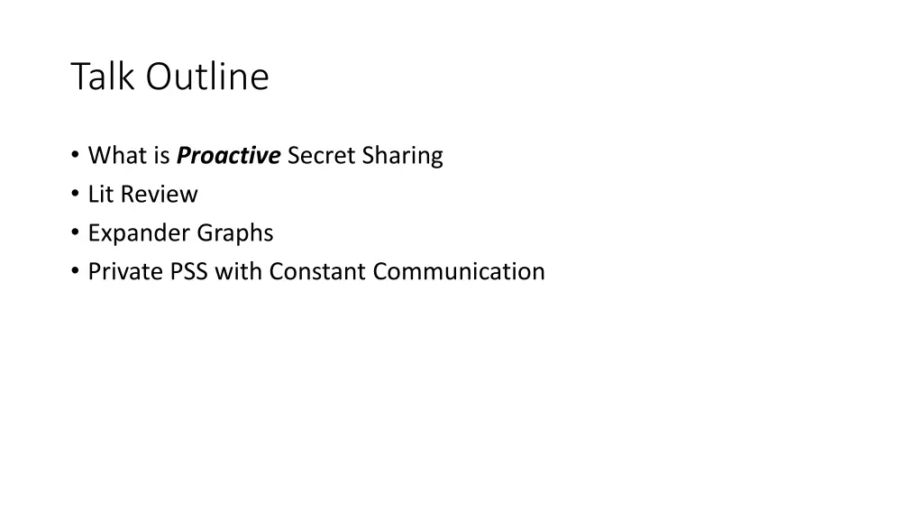 talk outline