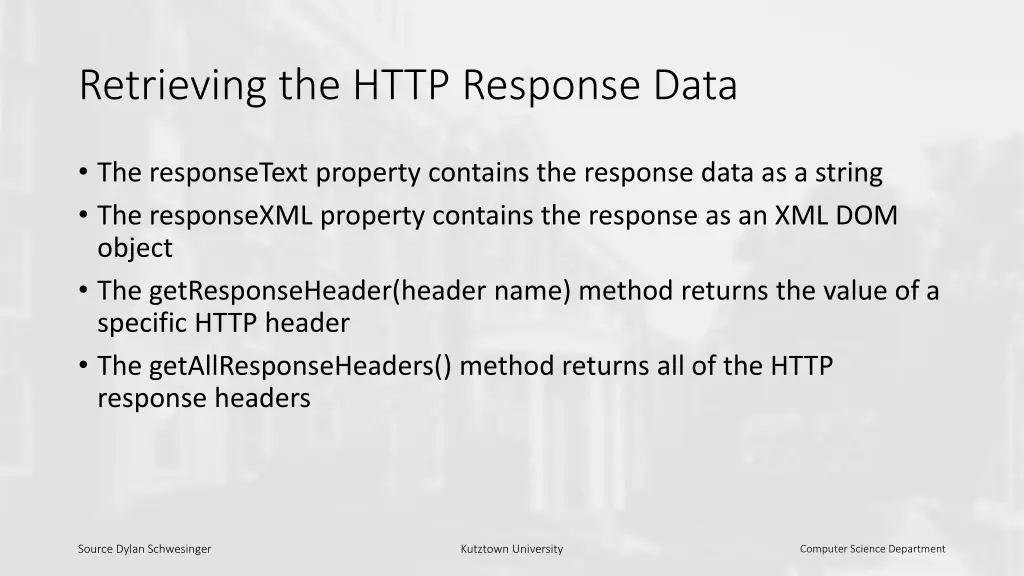 retrieving the http response data