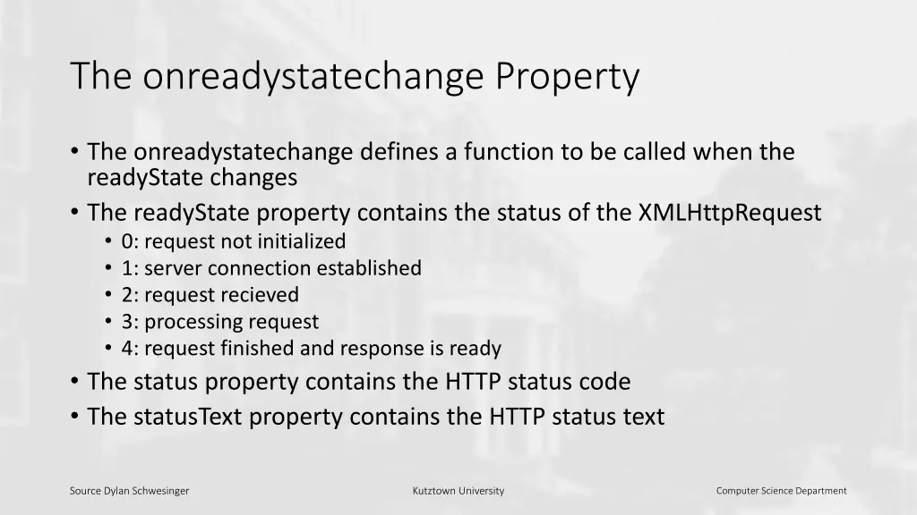 the onreadystatechange property