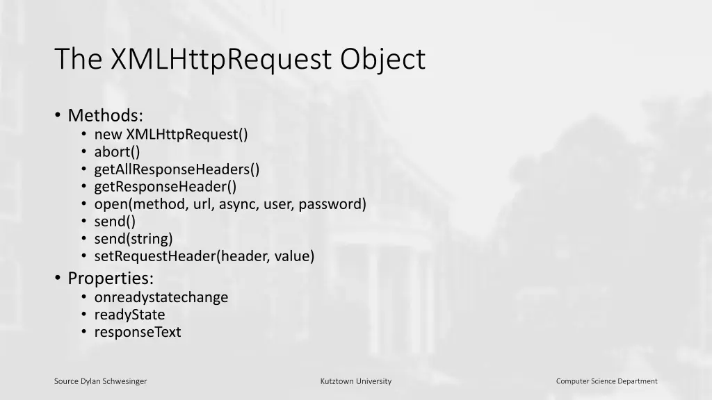 the xmlhttprequest object