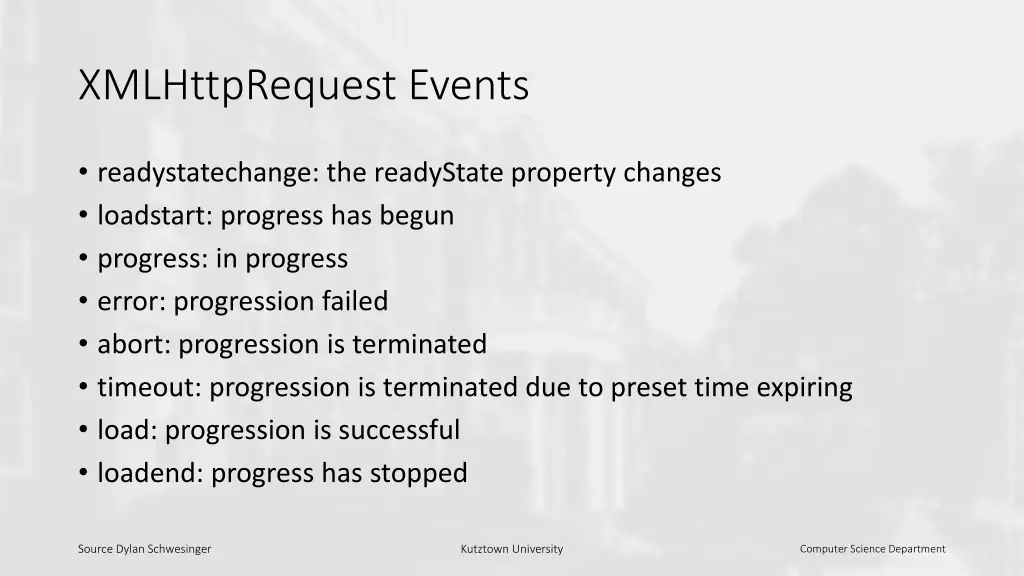 xmlhttprequest events