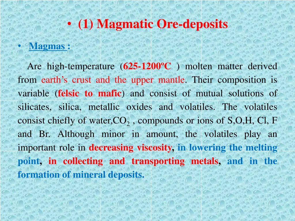 1 magmatic ore deposits