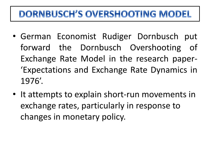 dornbusch s overshooting model