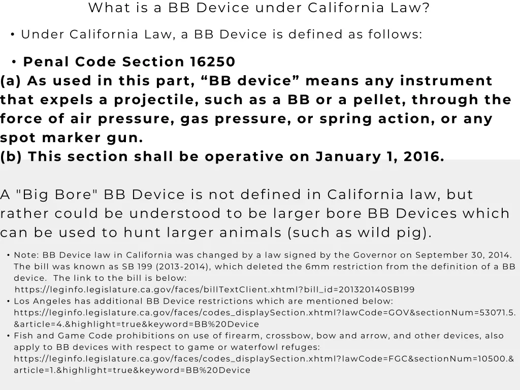 what is a bb device under california law
