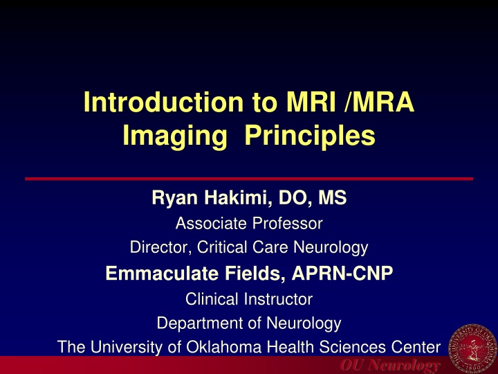 introduction to mri mra imaging principles
