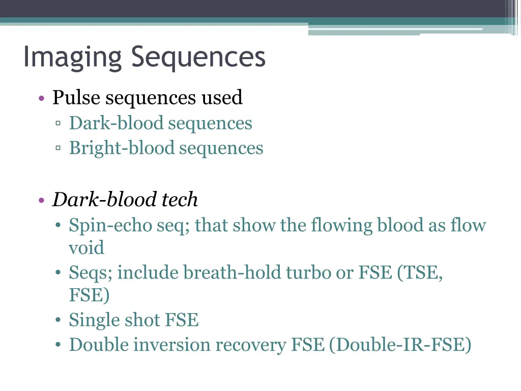 imaging sequences