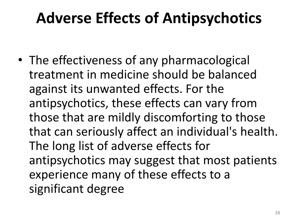adverse effects of antipsychotics