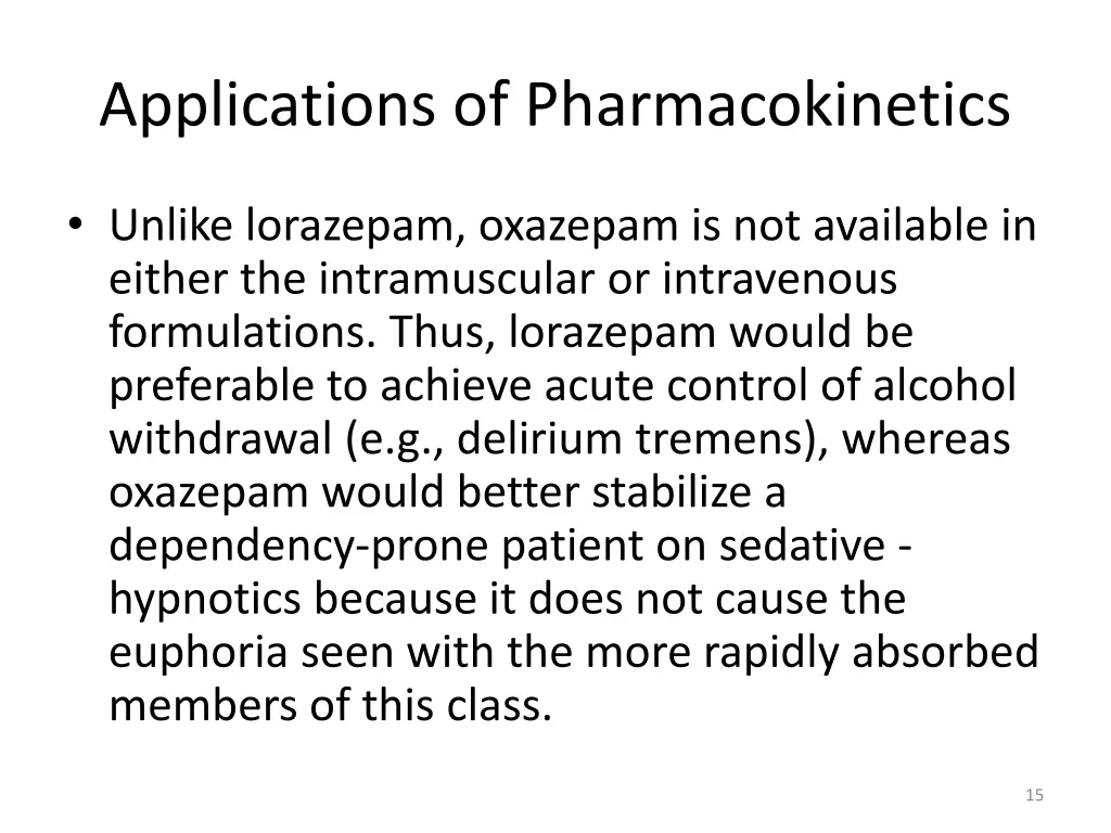 applications of pharmacokinetics 1