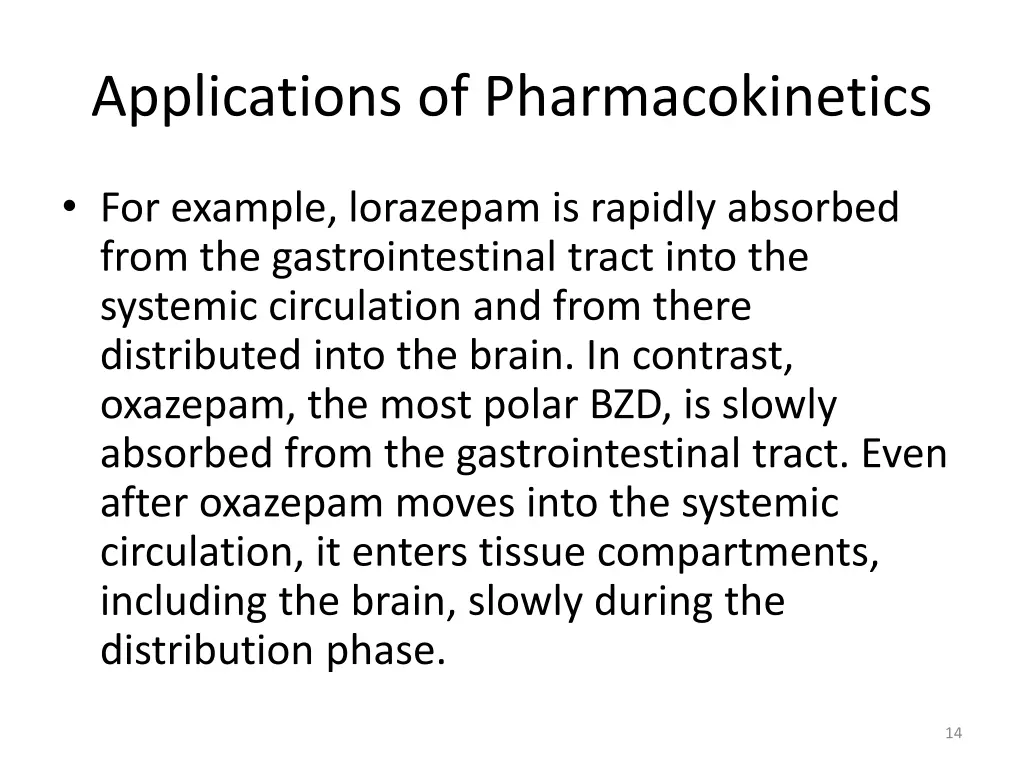 applications of pharmacokinetics