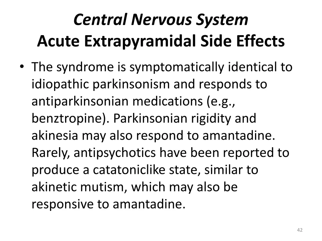 central nervous system acute extrapyramidal side 2