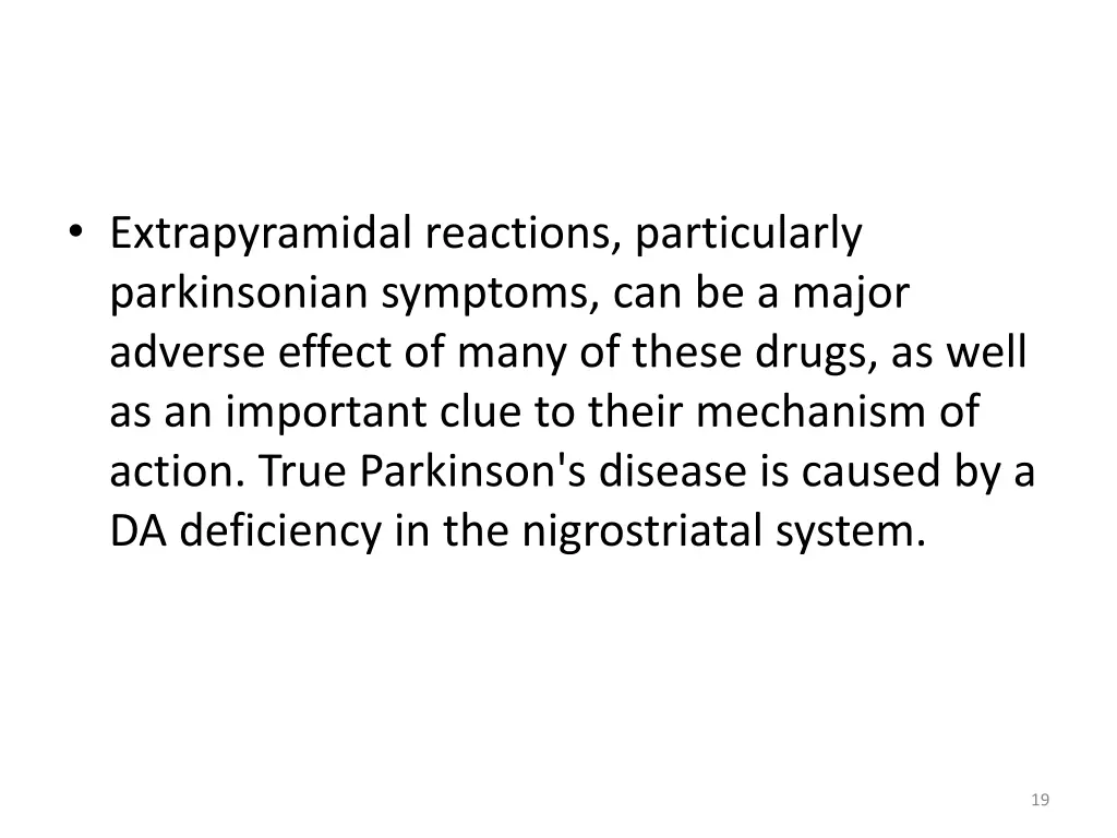 extrapyramidal reactions particularly