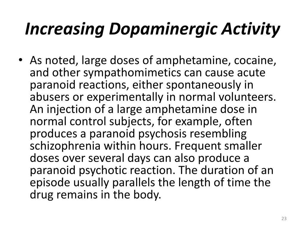 increasing dopaminergic activity 2