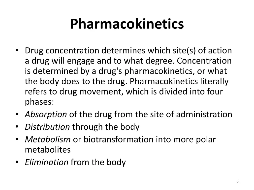 pharmacokinetics 1