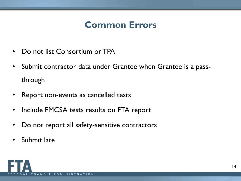 common errors