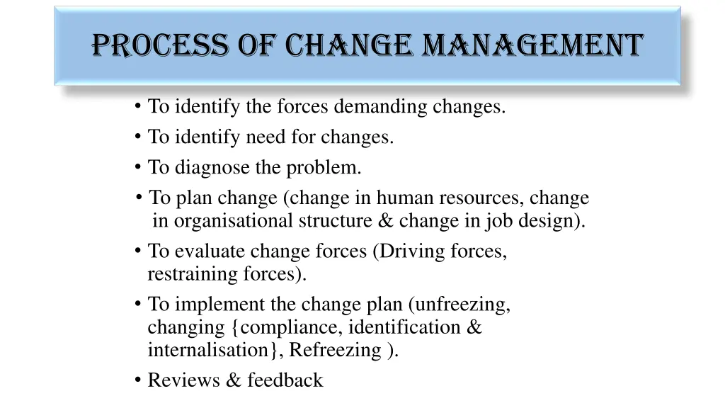 process of change management