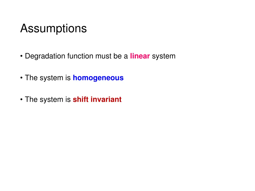 assumptions