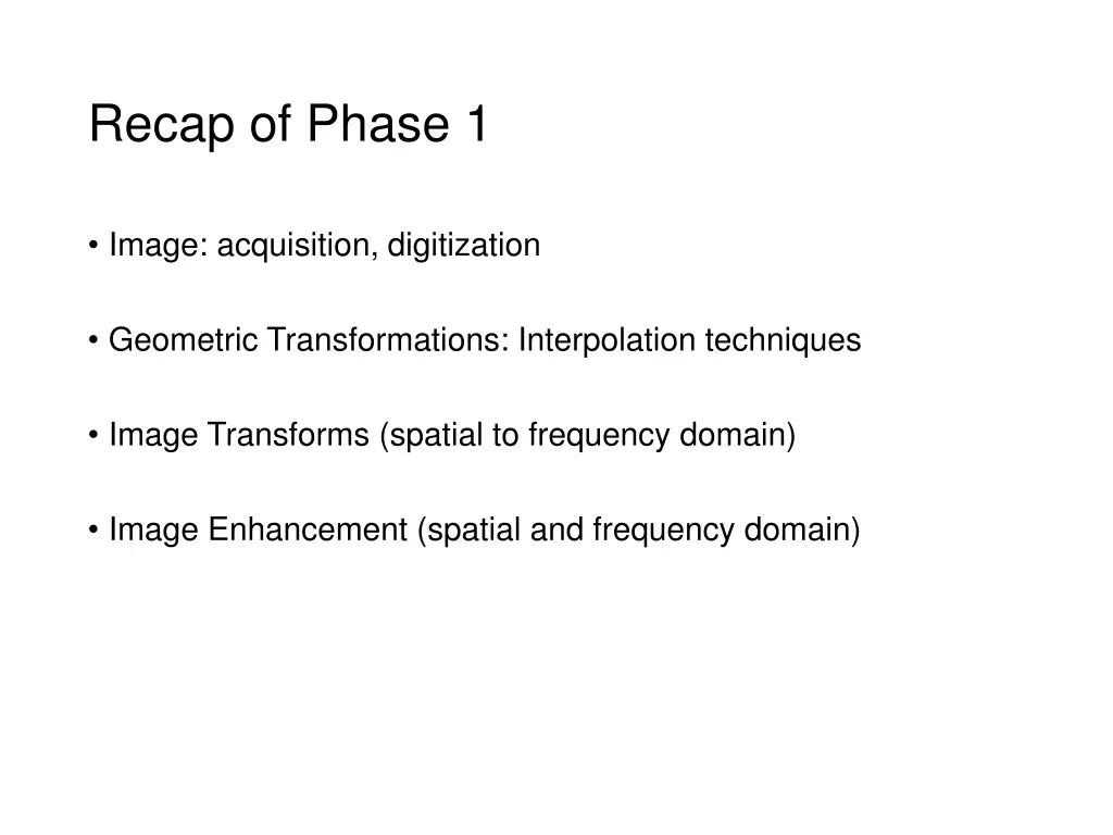 recap of phase 1