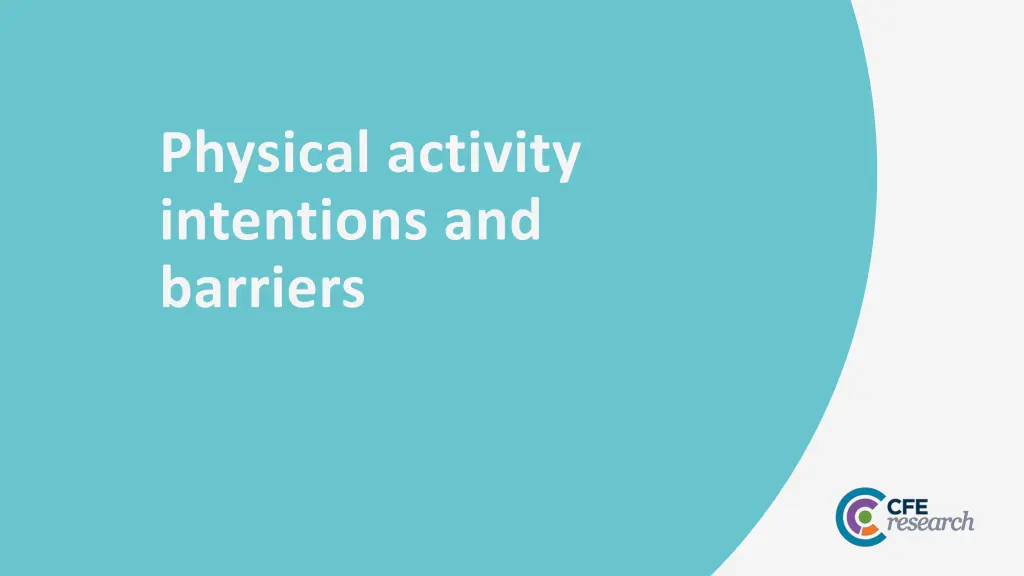 physical activity intentions and barriers