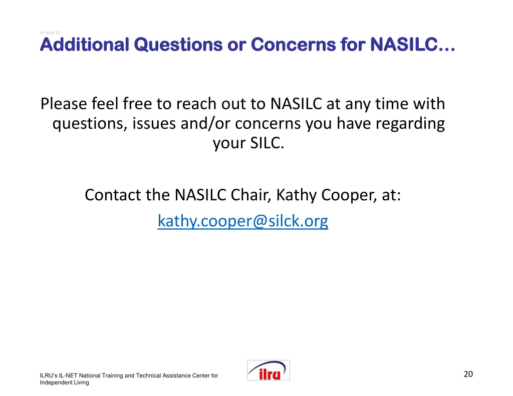 slide slide 20 additional questions or concerns