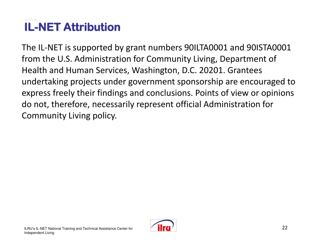 slide slide 22 il il net attribution