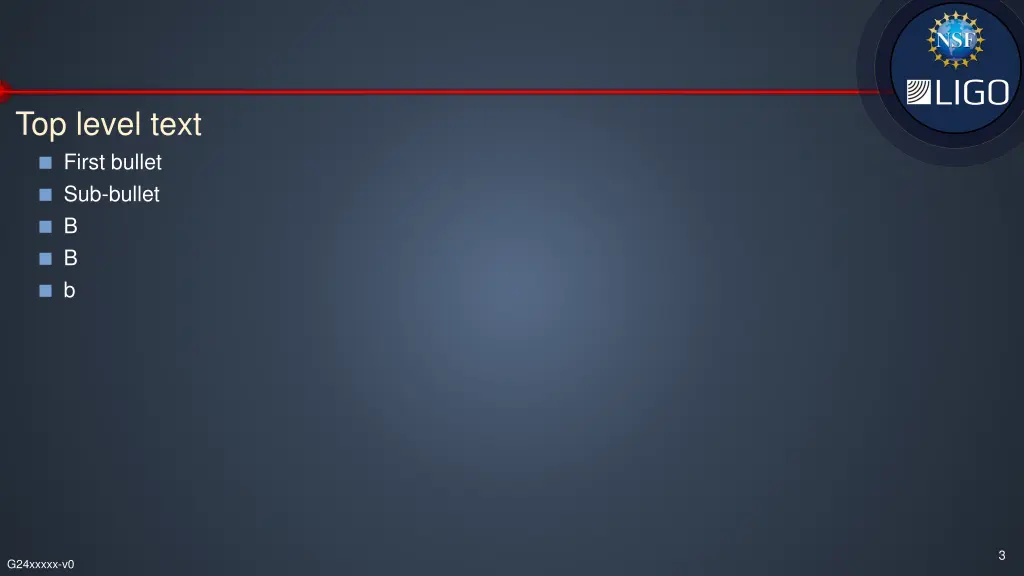 top level text first bullet sub bullet b b b