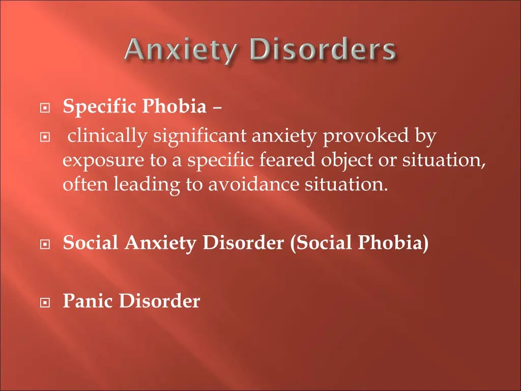 specific phobia clinically significant anxiety