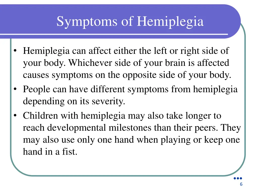 symptoms of hemiplegia
