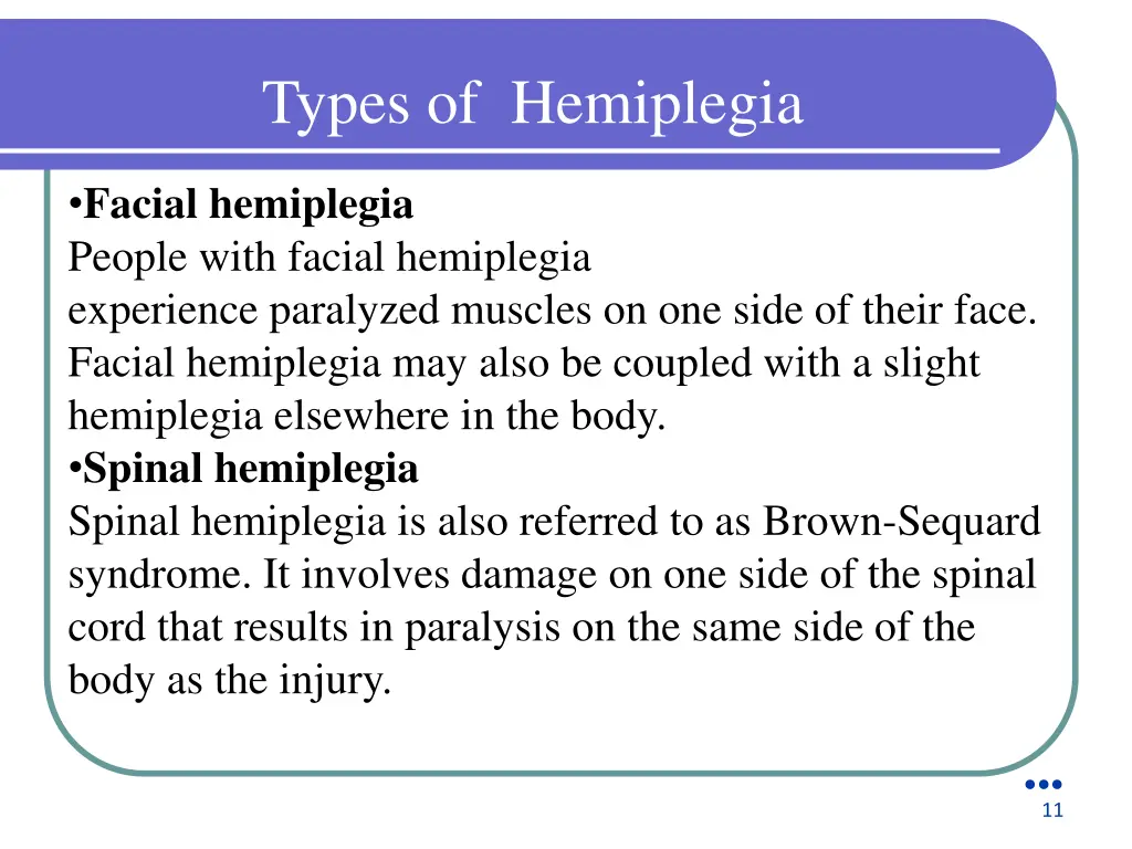 types of hemiplegia