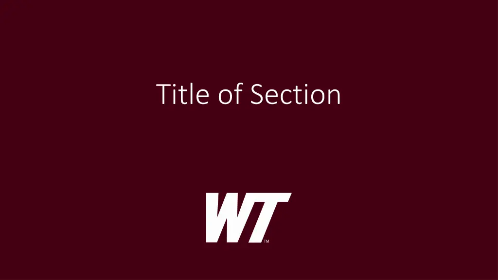 title of section