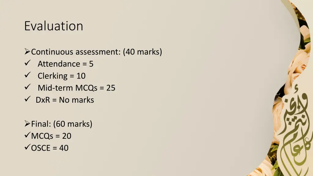 evaluation