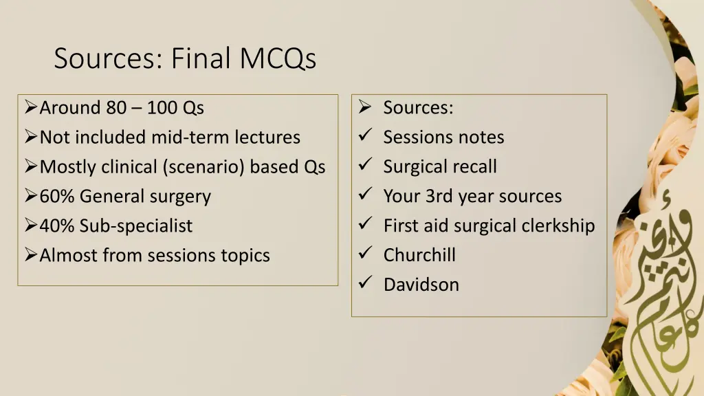 sources final mcqs