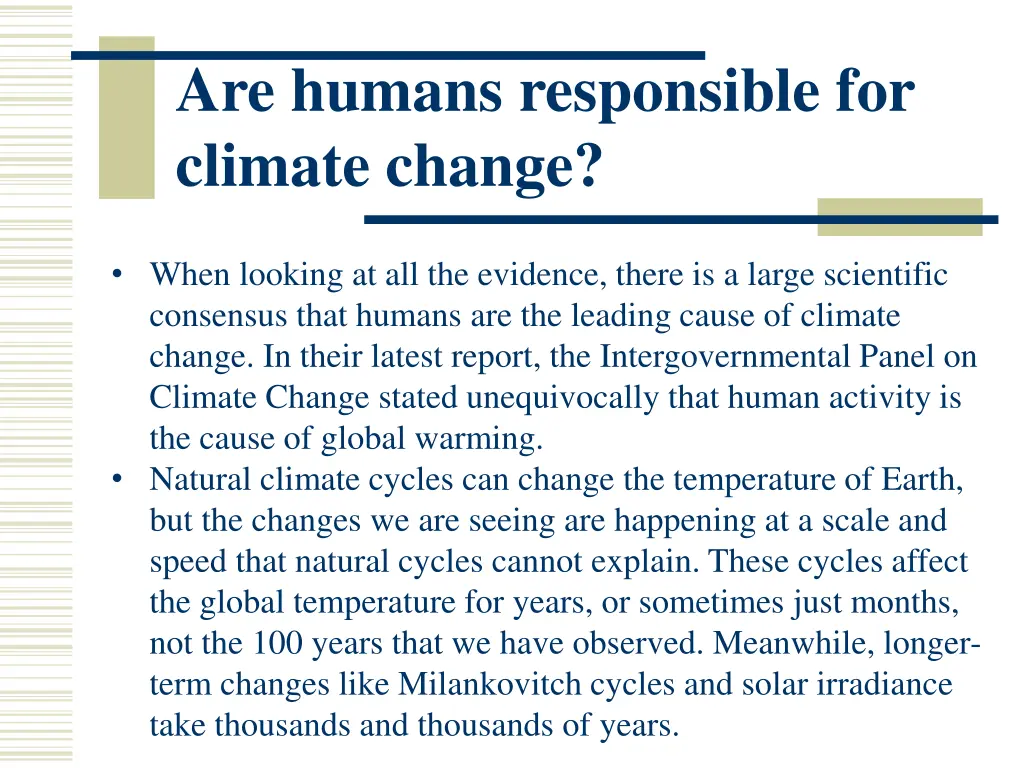 are humans responsible for climate change
