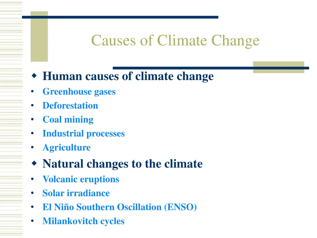 causes of climate change
