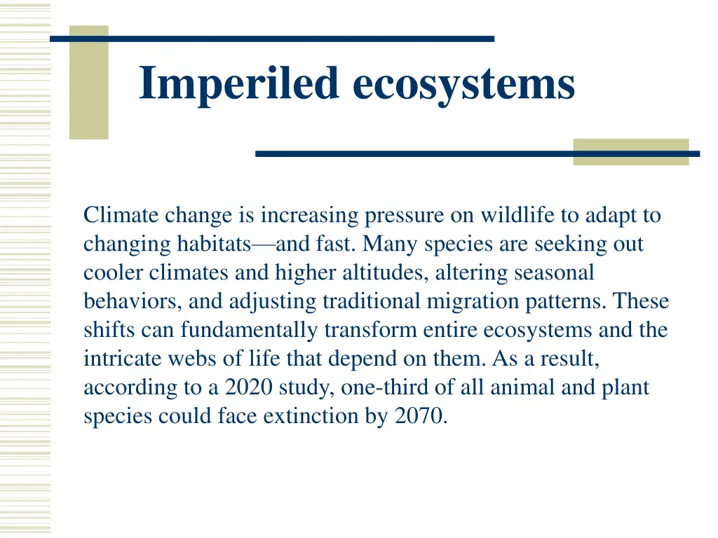imperiled ecosystems