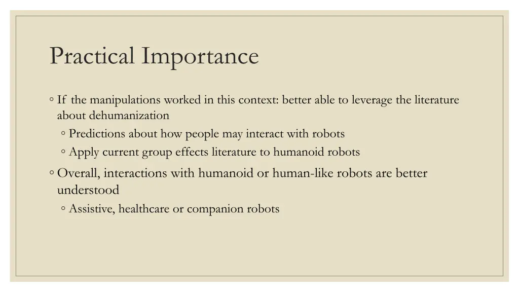 practical importance
