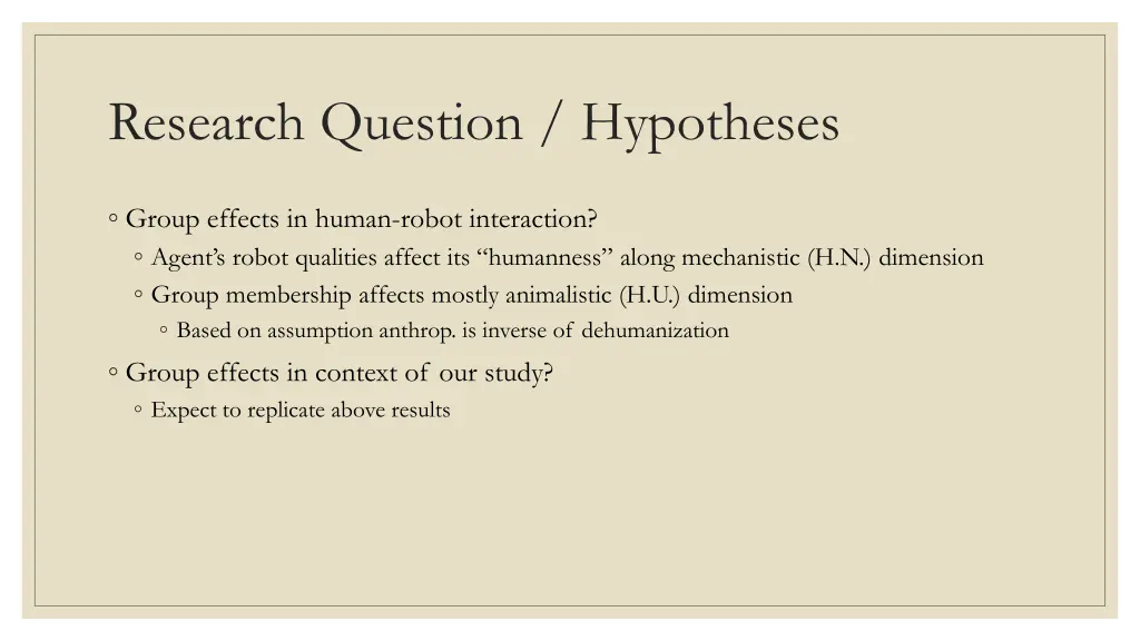 research question hypotheses