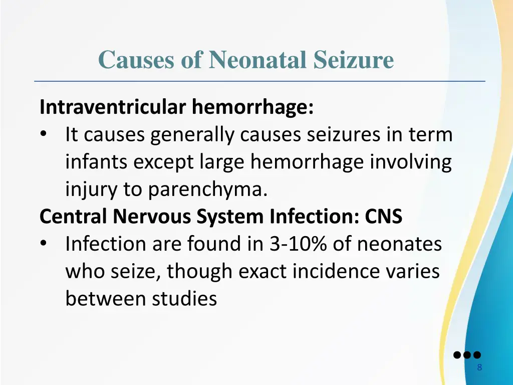 causes of neonatal seizure 2