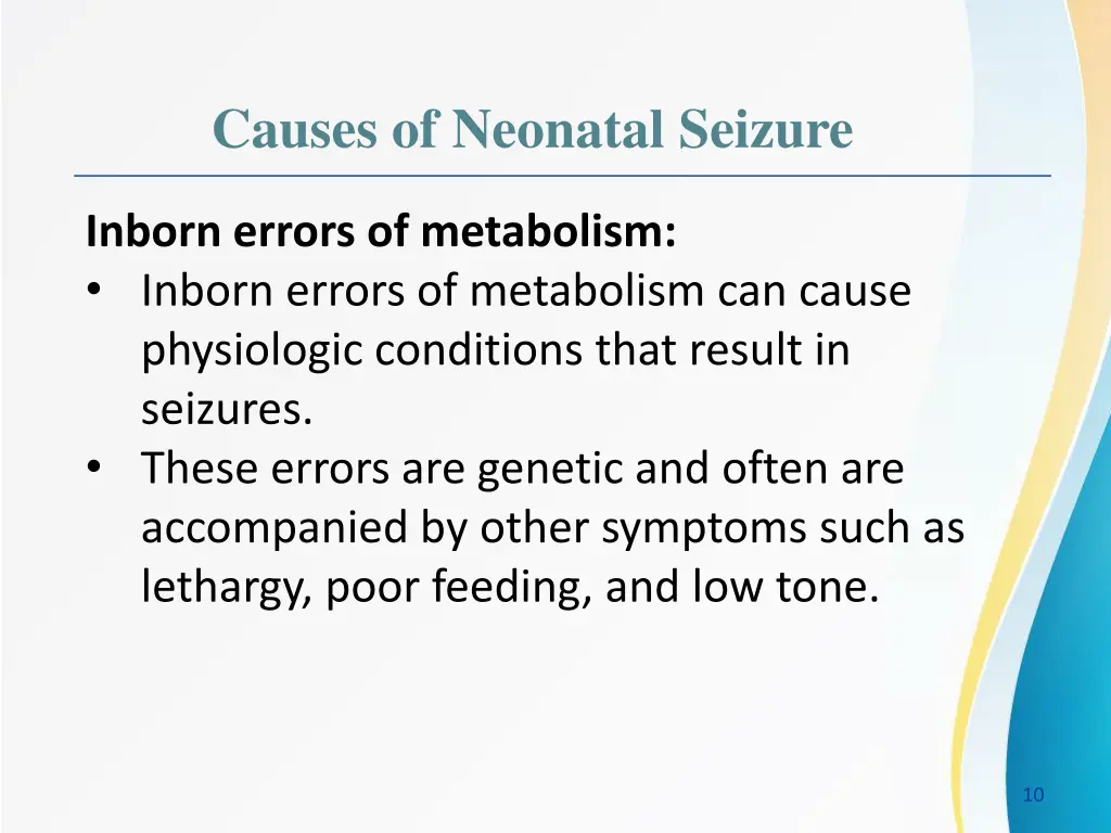 causes of neonatal seizure 4