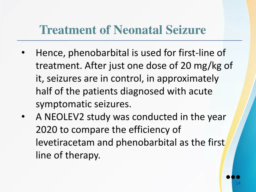 treatment of neonatal seizure 2