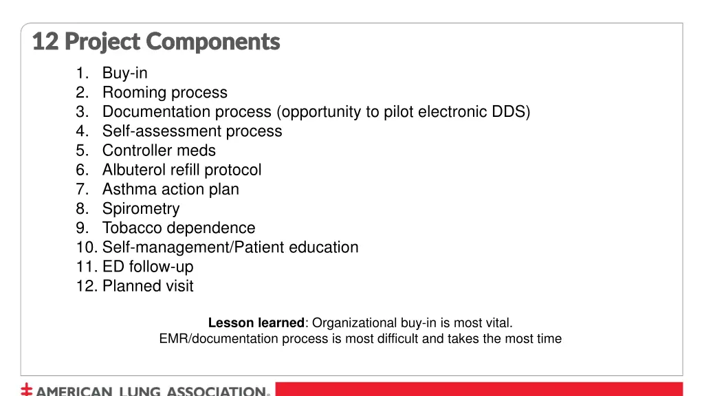 12 project components 12 project components