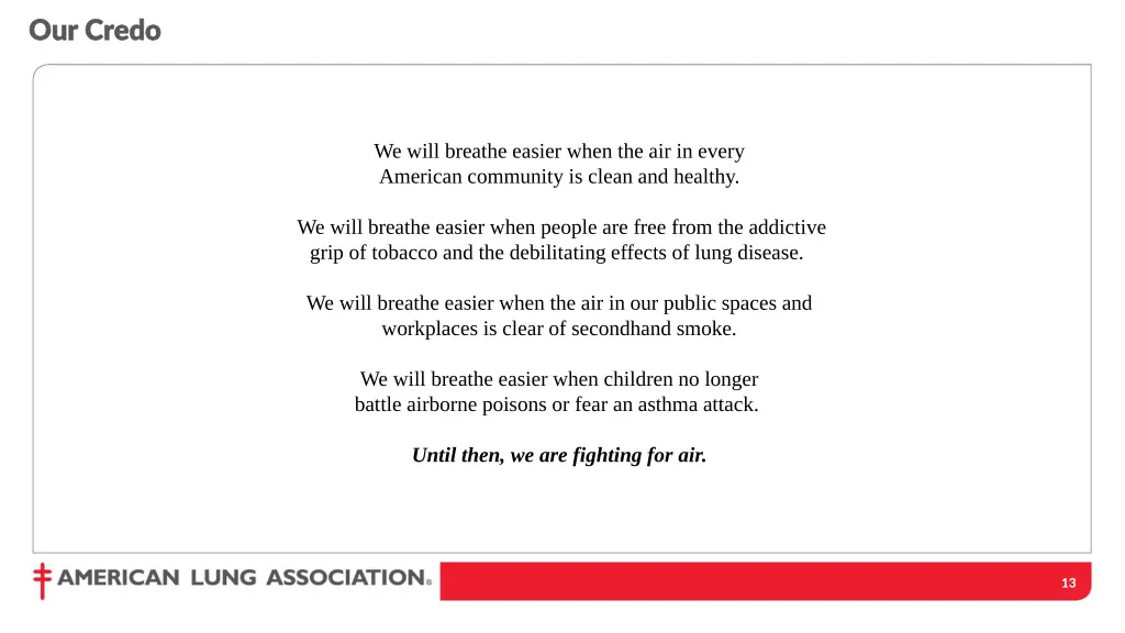 our credo our credo