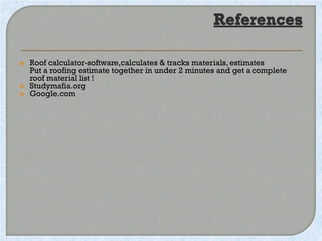 roof calculator software calculates tracks