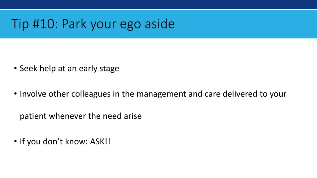 tip 10 park your ego aside